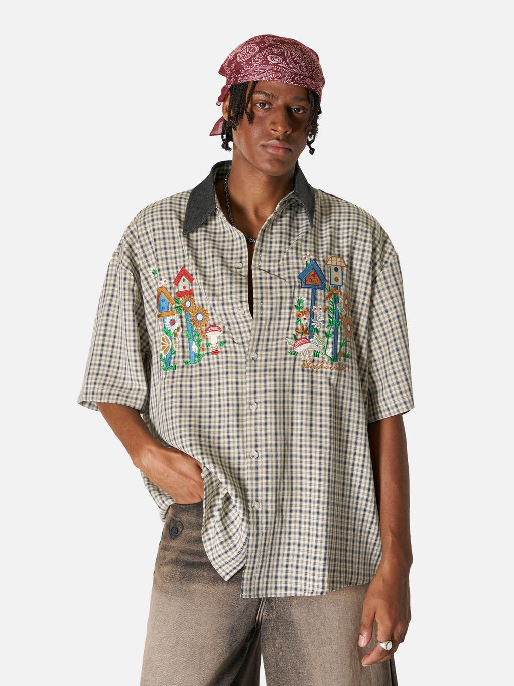 Aelfric Eden Plaid Embroidery Shirt