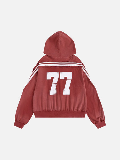 Aelfric Eden Boxy fit 77 Stripe Zip Hoodie – Acid Wash