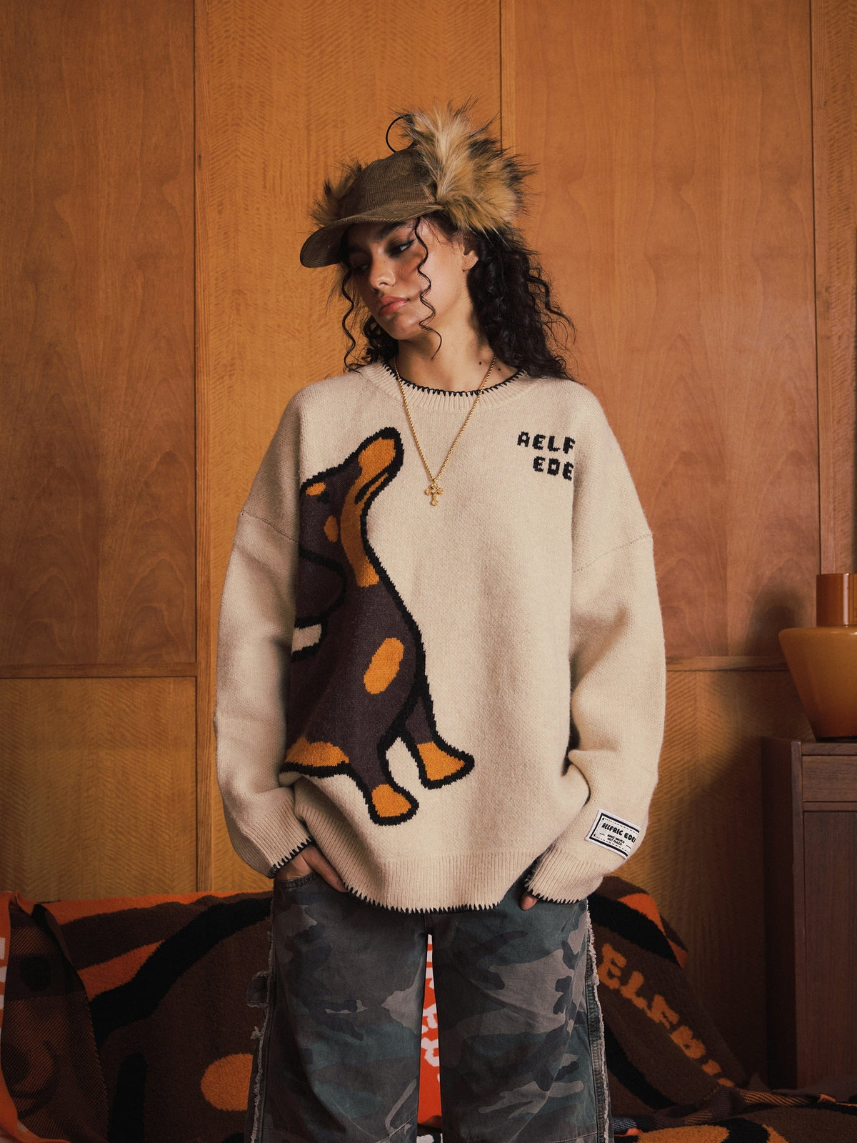 Aelfric Eden Hand Drawn Dachshund Jacquard Sweater