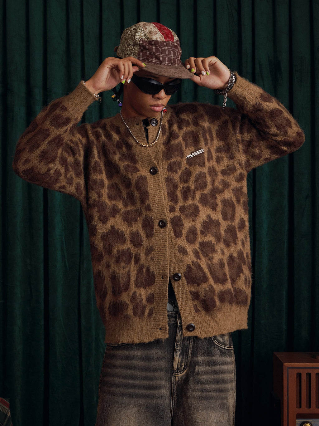 Aelfric Eden Leopard Graphic Cardigan