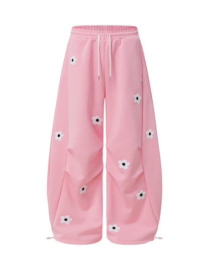 Aelfric Eden Floral Embroidery Baggy Barrel Sweatpants