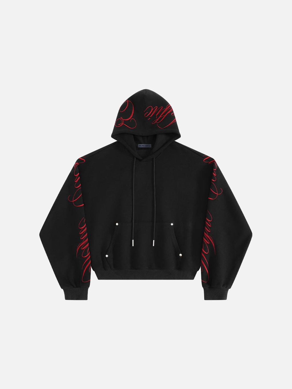 Aelfric Eden Boxy Script Embroidery Zip Up Hoodie