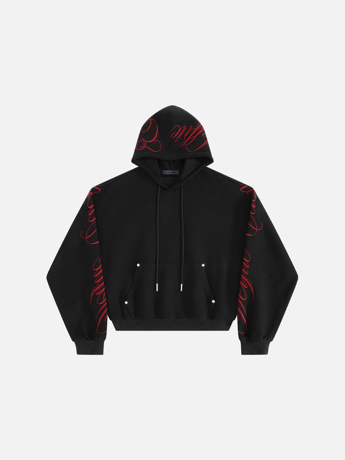 Aelfric Eden Boxy Script Embroidery Zip Up Hoodie