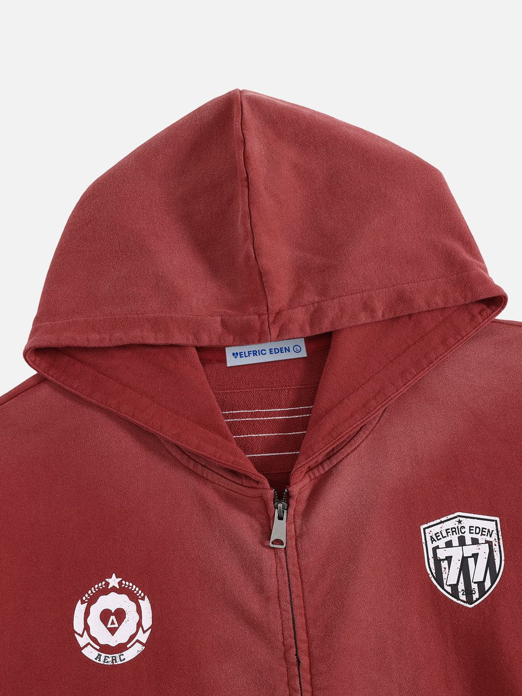 Aelfric Eden Boxy fit 77 Stripe Zip Hoodie – Acid Wash