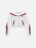 Aelfric Eden Cropped Contrast Stripe Zip Up Hoodie