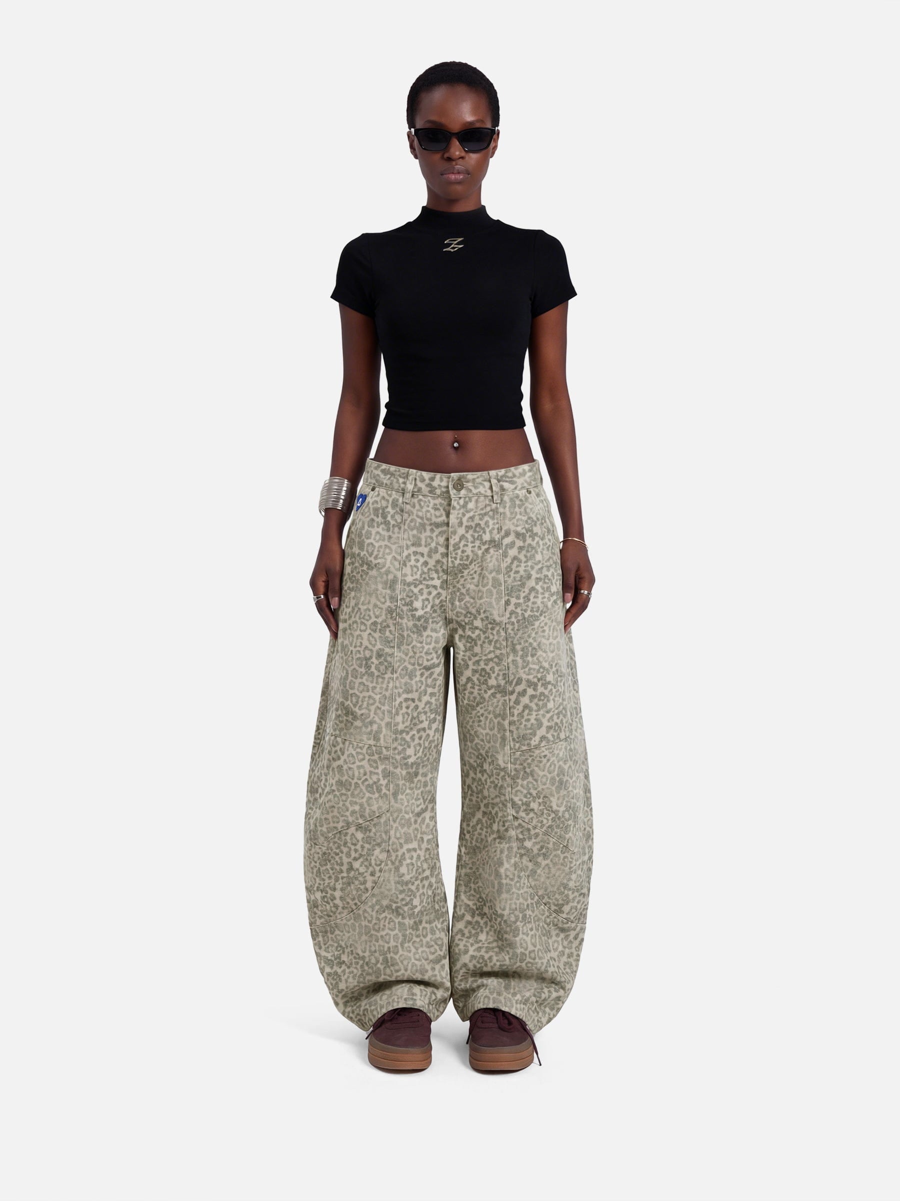 Aelfric Eden Baggy Barrel Leopard Jeans