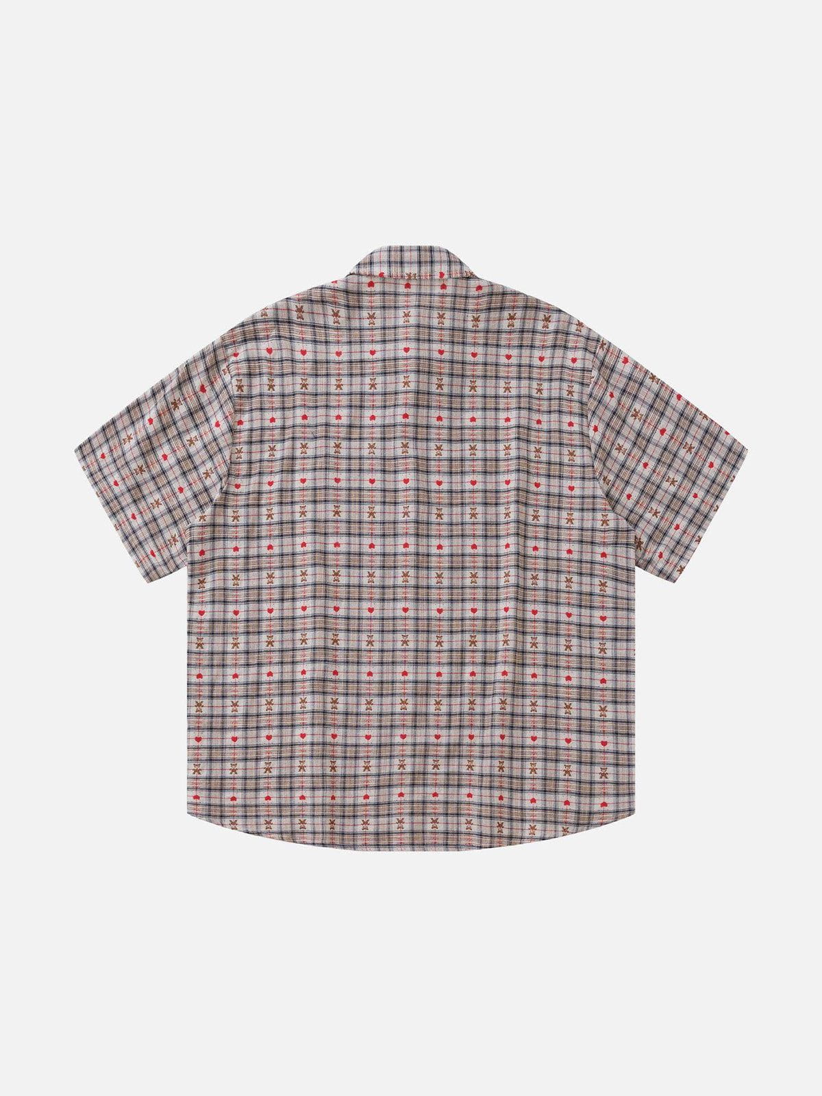 Aelfric Eden Crochet Heart Pocket Plaid Shirt