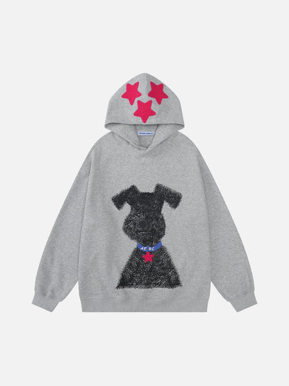 Aelfric Eden Oversized Graffiti Dog Graphic Hoodie