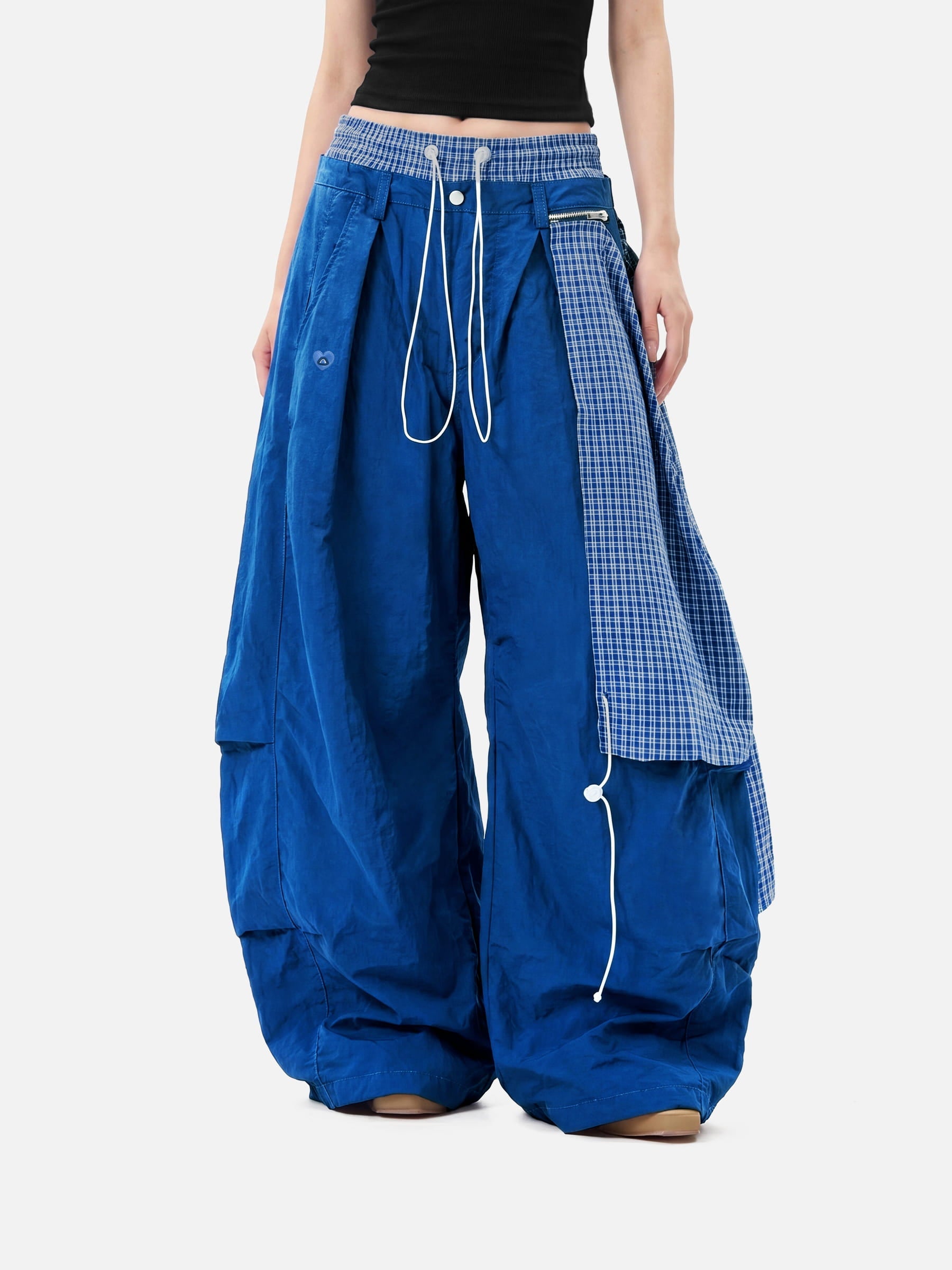 Aelfric Eden Plaid Panel Baggy Barrel Pants