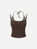 Aelfric Eden Leopard Halter Studded Cami Top
