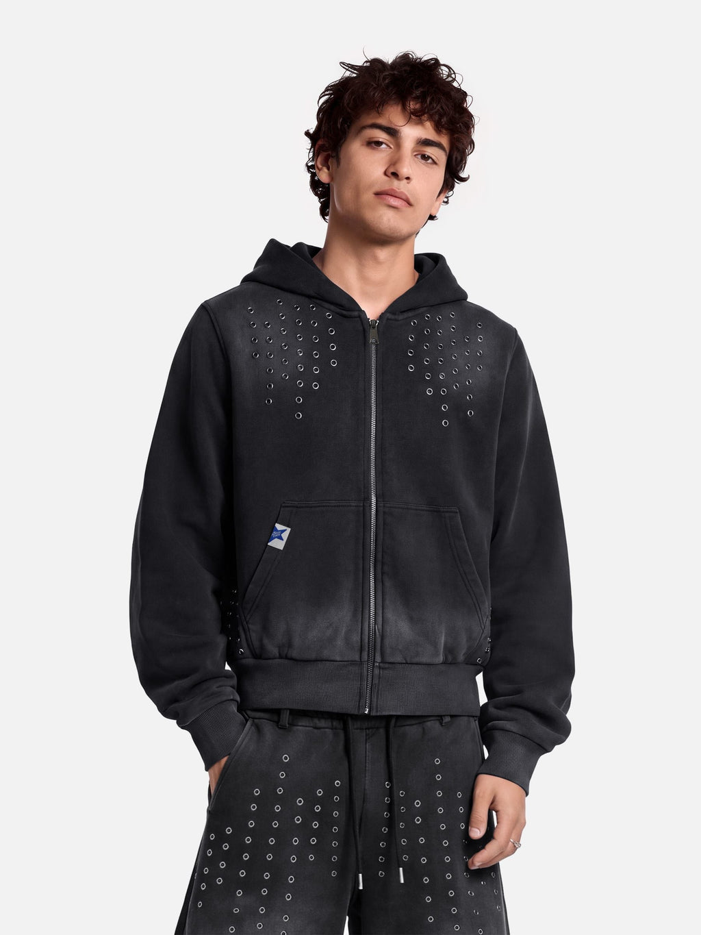 Aelfric Eden Eyelet Washed Zip Up Hoodie