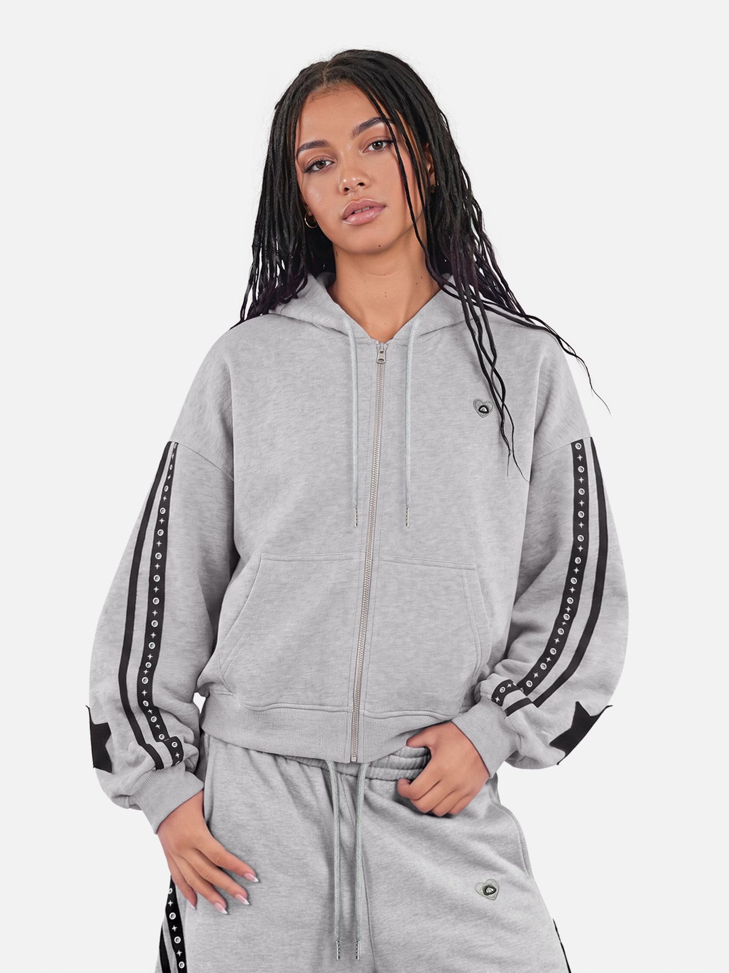 Aelfric Eden Boxy Panel Zip Up Hoodie