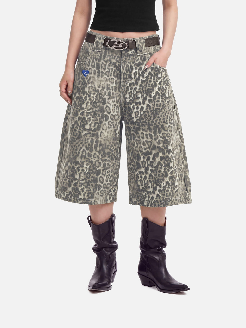 Aelfric Eden Leopard Print Longline Jorts