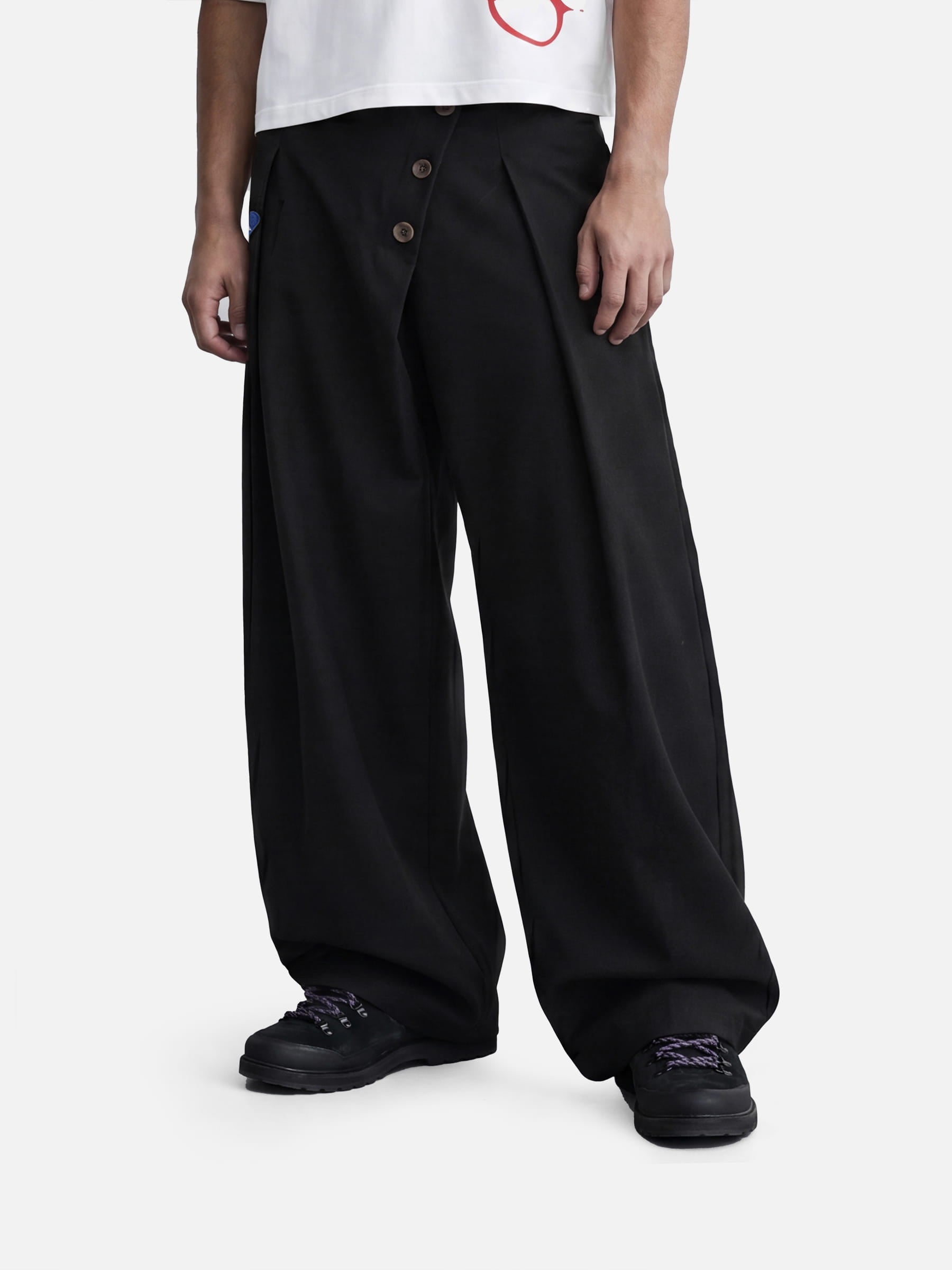 Aelfric Eden Asymmetric Button Baggy Barrel Pants