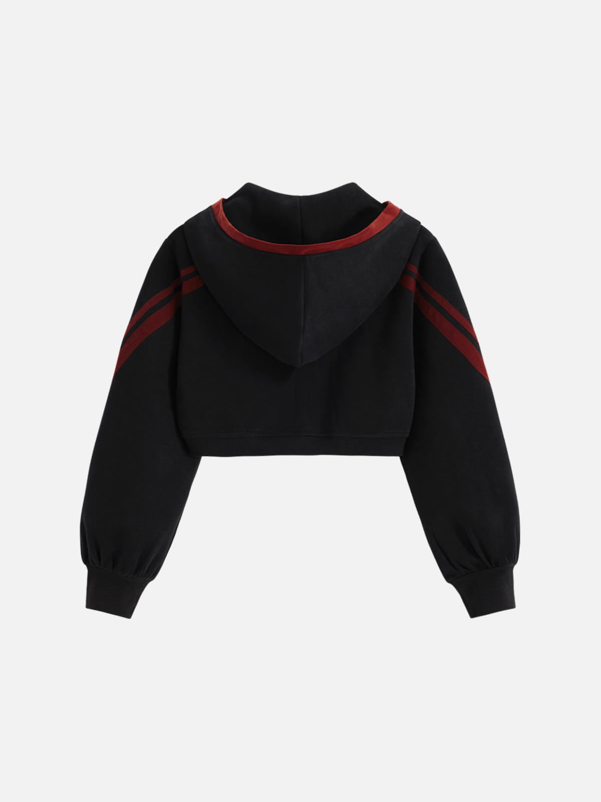 Aelfric Eden Cropped Contrast Stripe Zip Up Hoodie