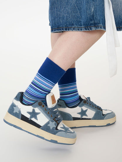 Starry Climb Stars Casual All-Match Denim Skate Shoes