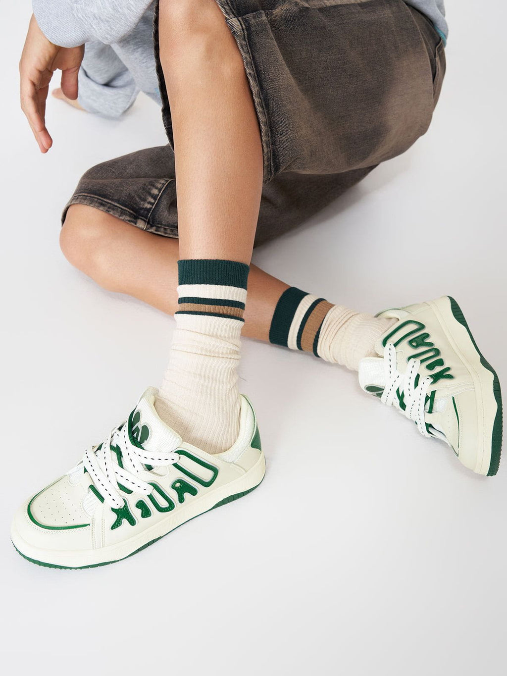 StarryClimb Double Lace Patchwork Skate Shoes
