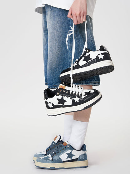 Starry Climb Stars Casual All-Match Denim Skate Shoes