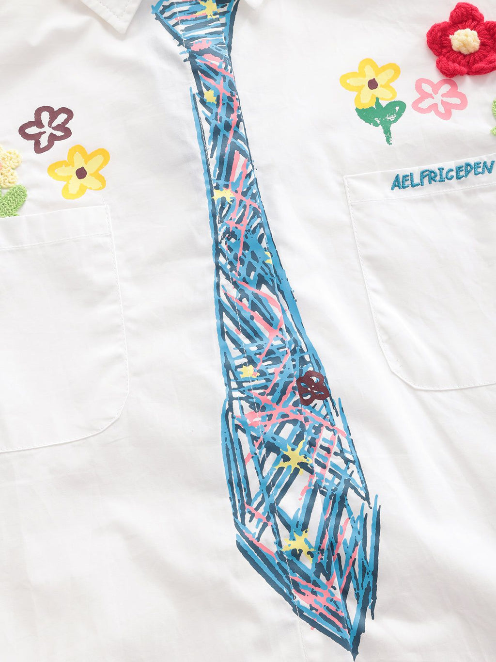 Aelfric Eden Graffiti Necktie Floral Shirt