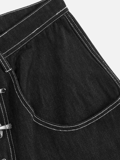Aelfric Eden Metal Button Raw Baggy Barrel Jeans