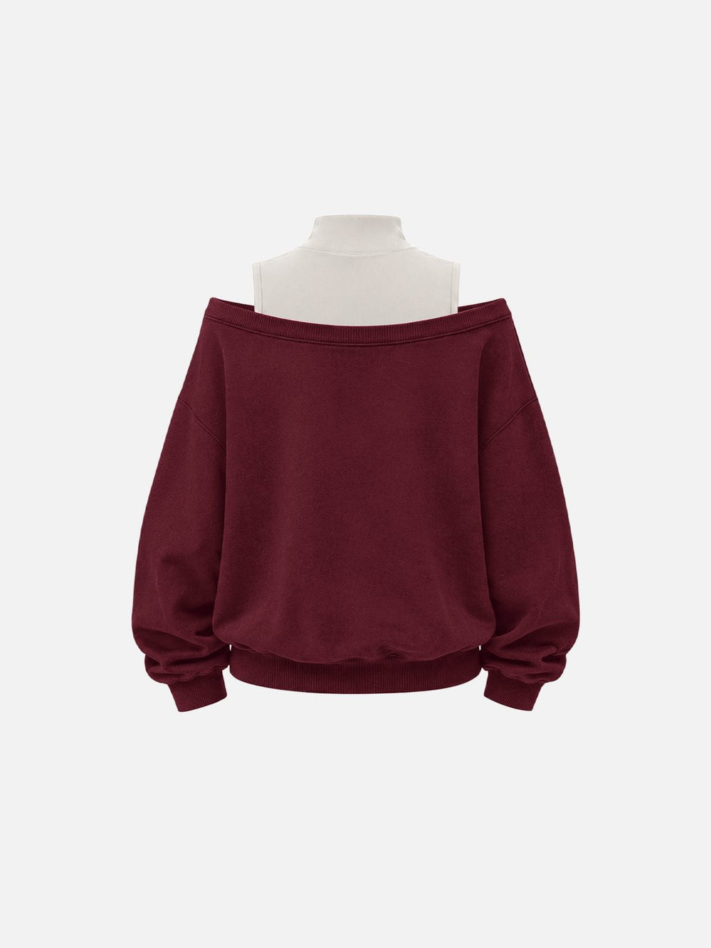 Aelfric Eden Boxy Layered Off-The-Shoulder Sweatshirt