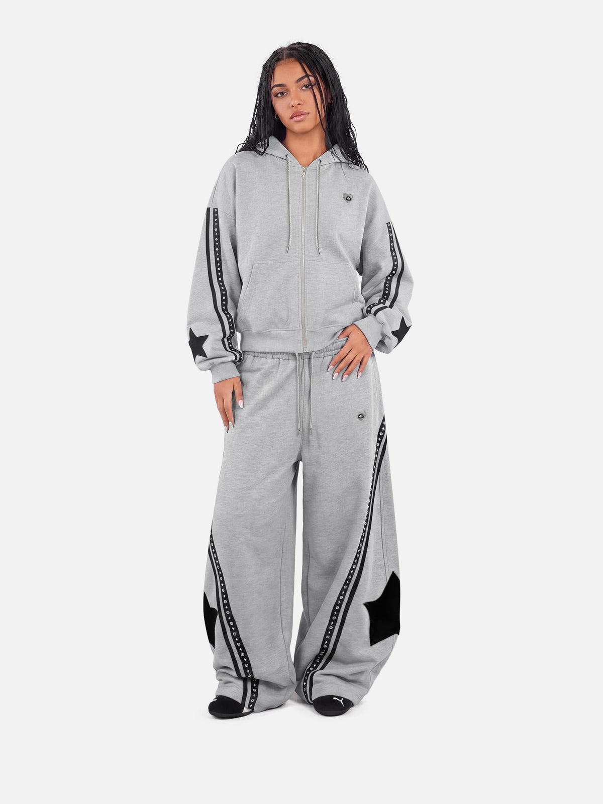 Aelfric Eden Boxy Panel Zip Up Hoodie