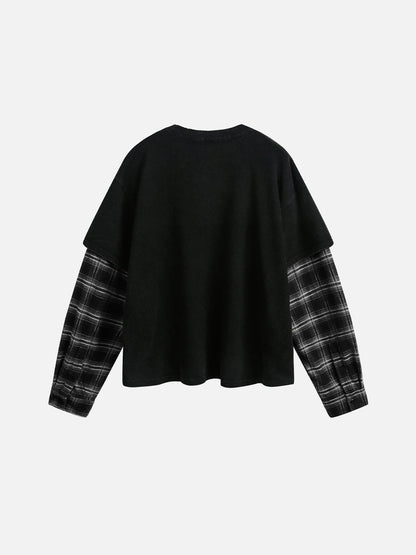 Aelfric Eden Plaid Layered Long Sleeve Tee