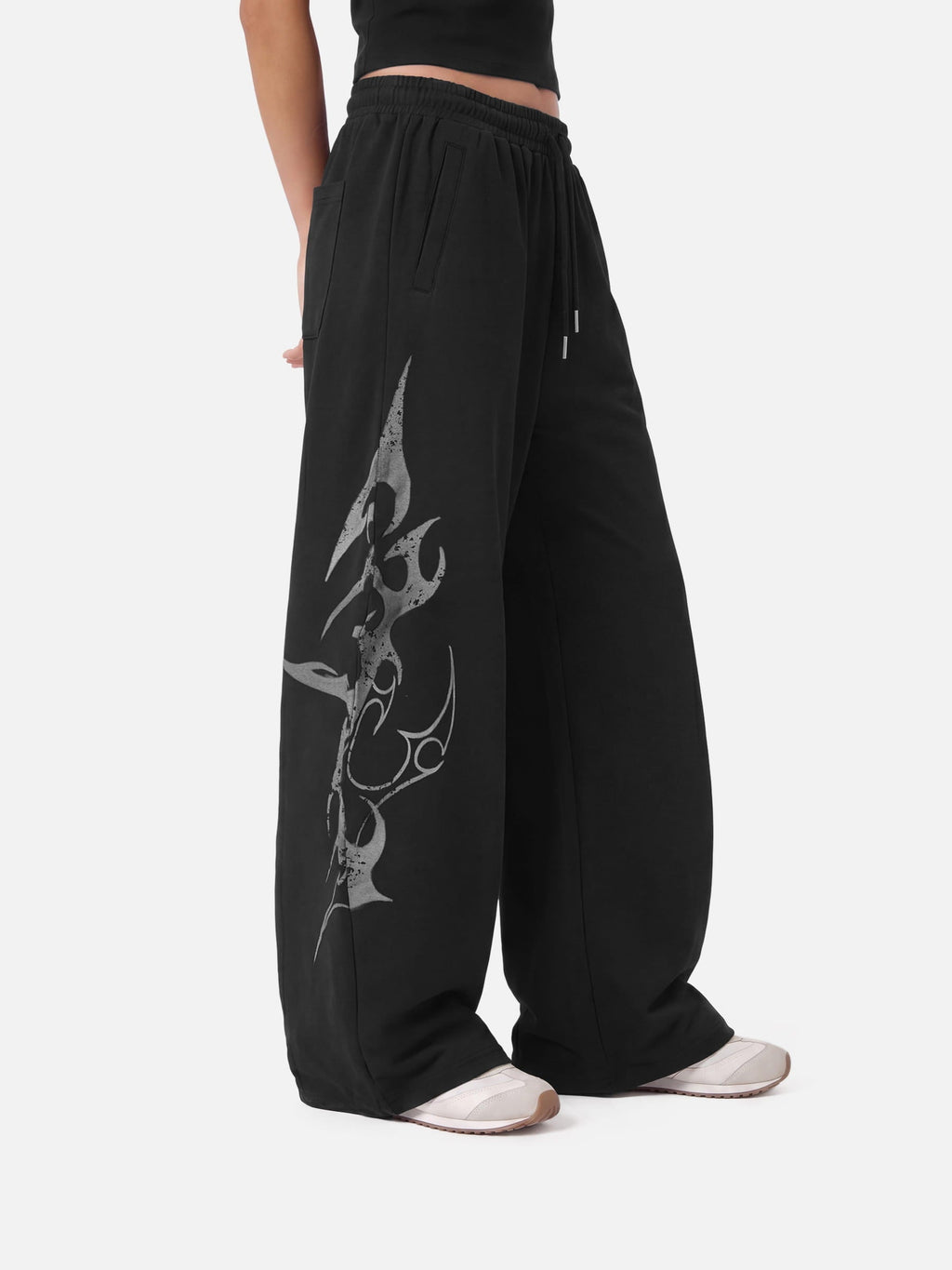 Aelfric Eden Thorn Print Baggy Barrel Sweatpants