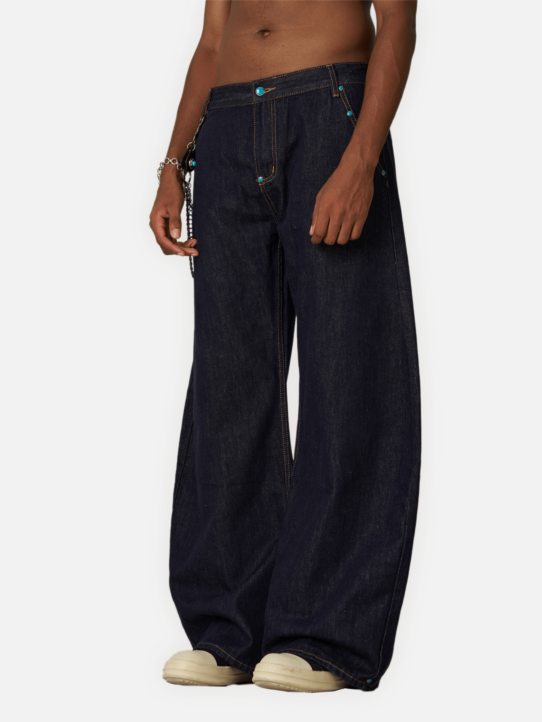 Aelfric Eden Baggy Barrel Rivet Raw Jeans