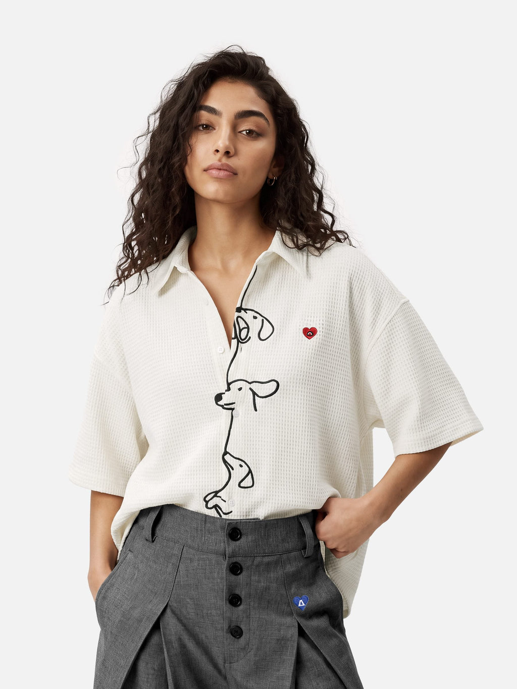 Aelfric Eden Boxy Dachshund Embroidery Short Sleeve Shirt
