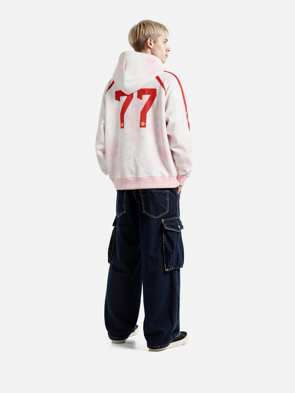 Aelfric Eden Oversized Color Blocking Floral Graphic Pullover Hoodie