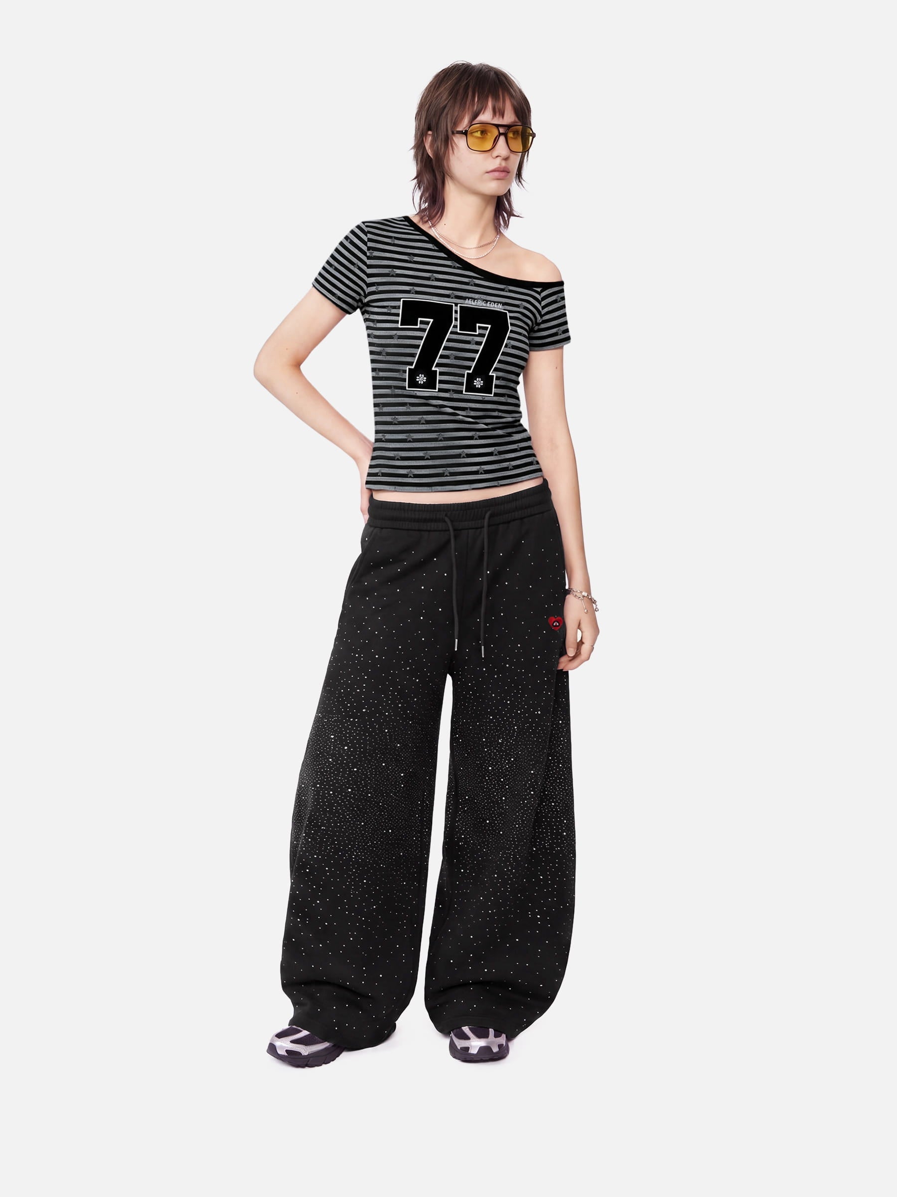 Aelfric Eden Rhinestone Baggy Barrel Sweatpants