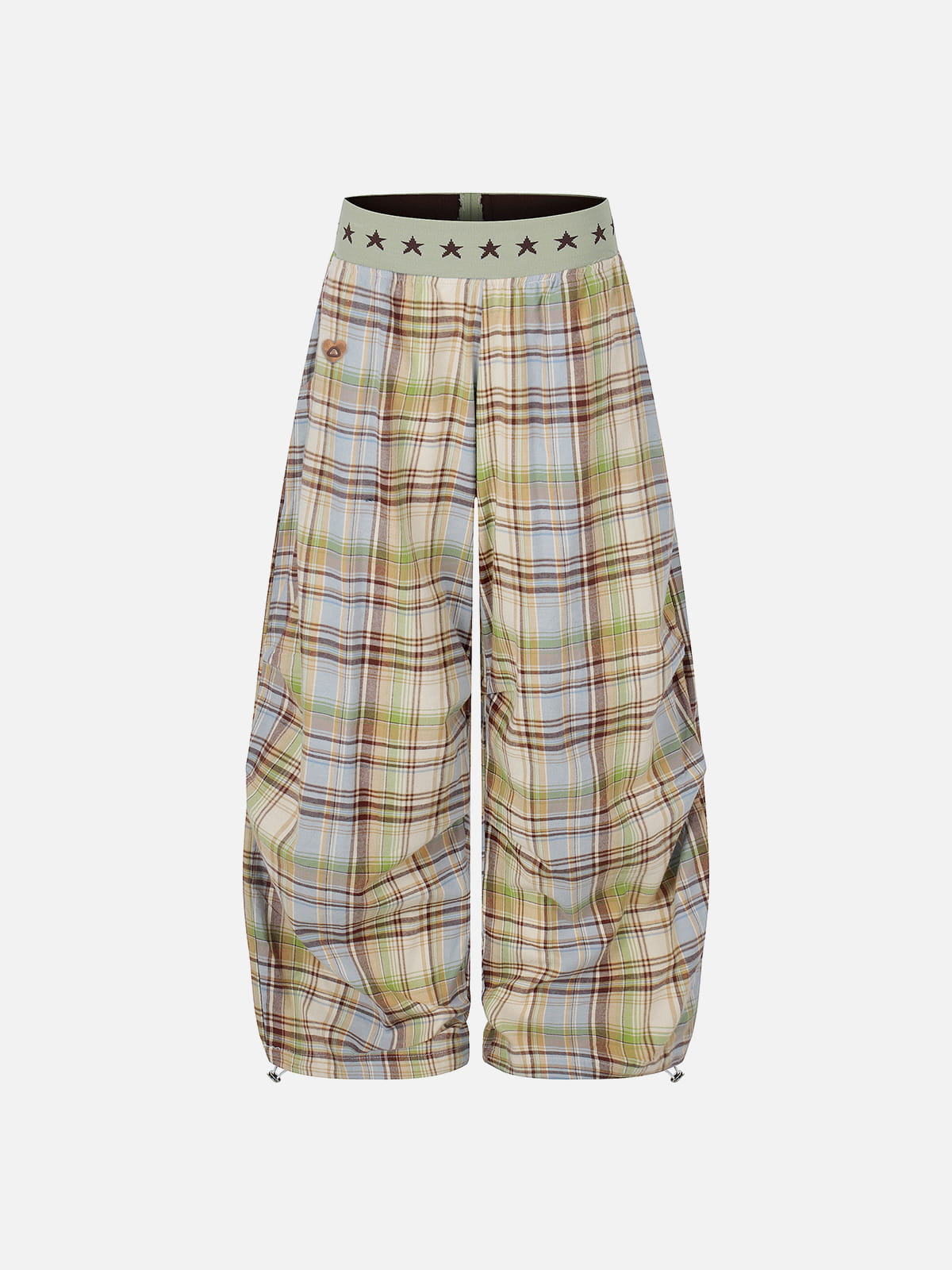 Aelfric Eden Star Waist Plaid Baggy Barrel Pants