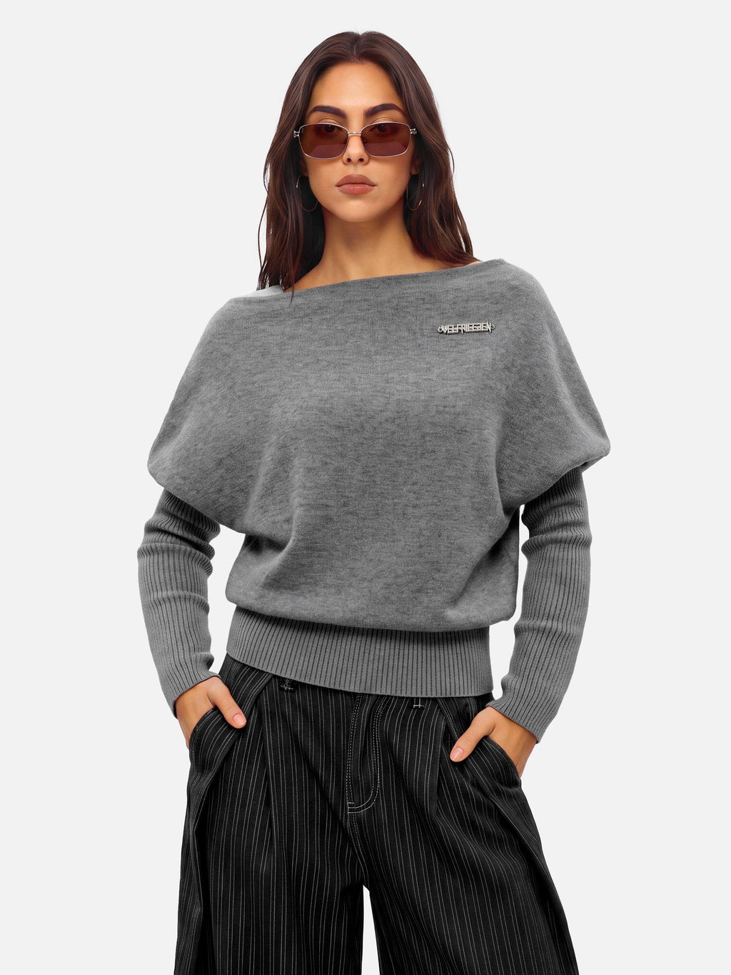 Aelfric Eden Off-The-Shoulder Layered Sweater