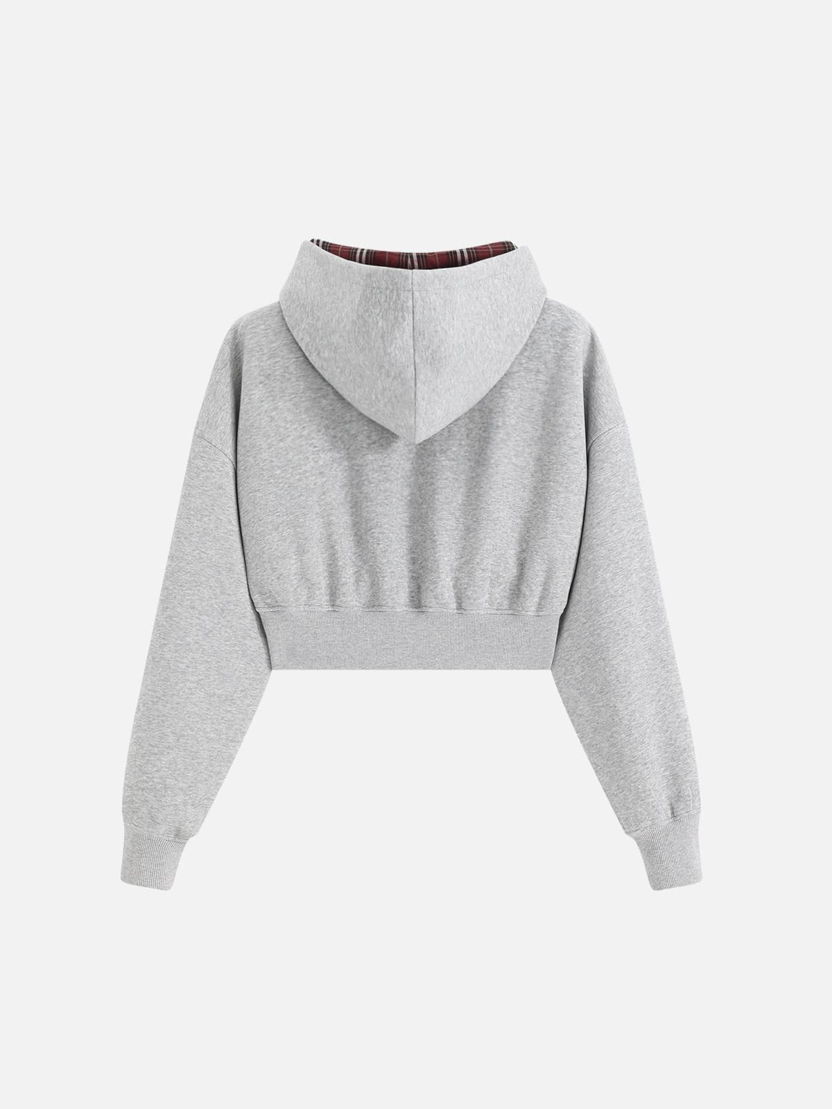 [Pre-Order] Aelfric Eden Cropped Plaid Lined Pullover Hoodie