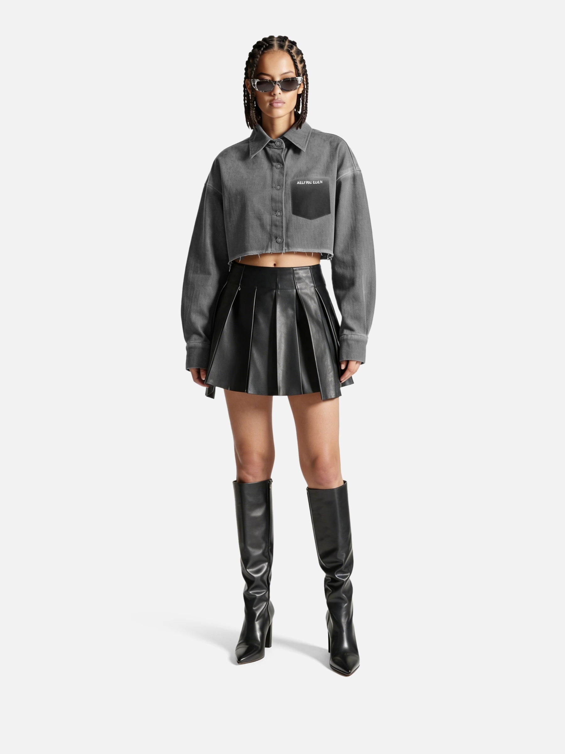 Aelfric Eden Cropped Washed Long Sleeve Shirt