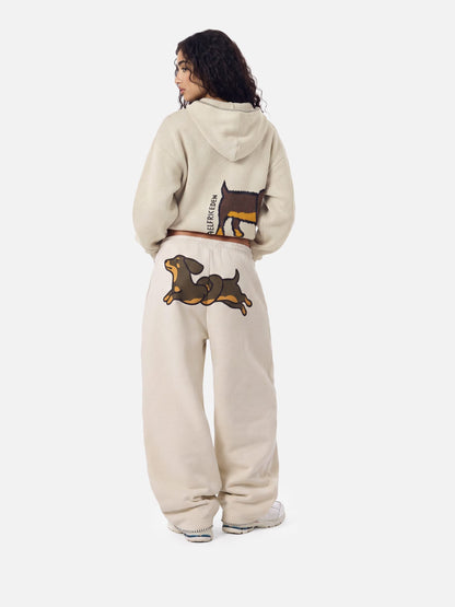 Aelfric Eden Boxy Dachshund Knit Pullover Hoodie
