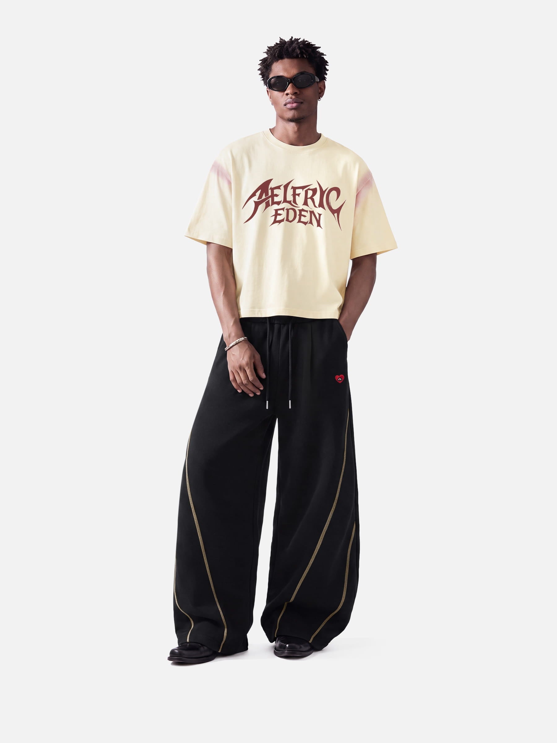 Aelfric Eden Contrast Stitch Baggy Barrel Sweatpants