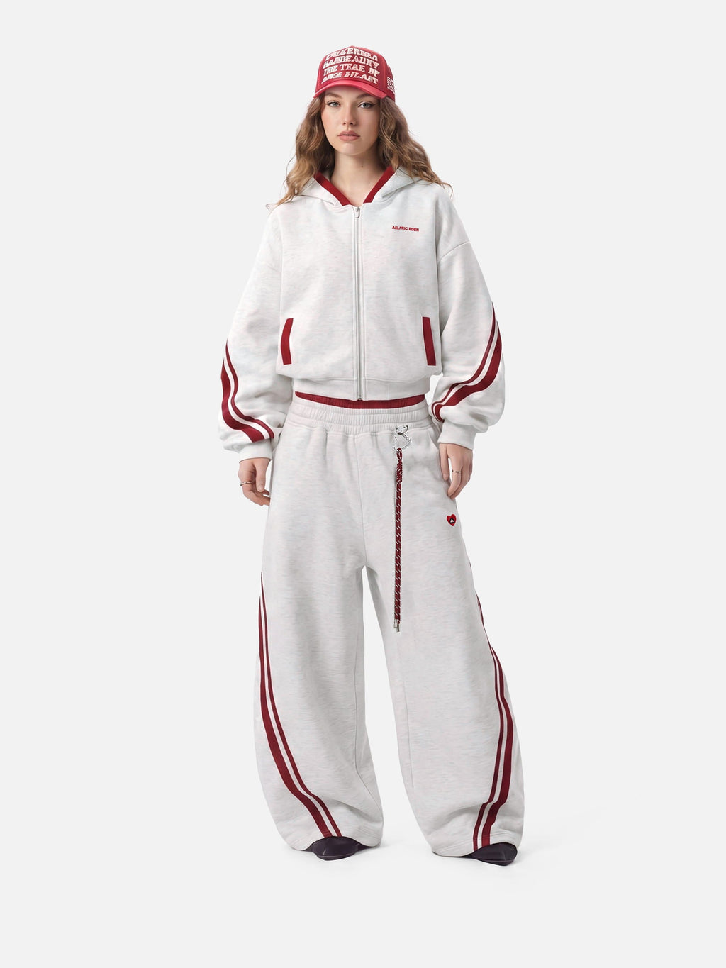 Aelfric Eden Boxy Contrast Stripe Zip Up Hoodie