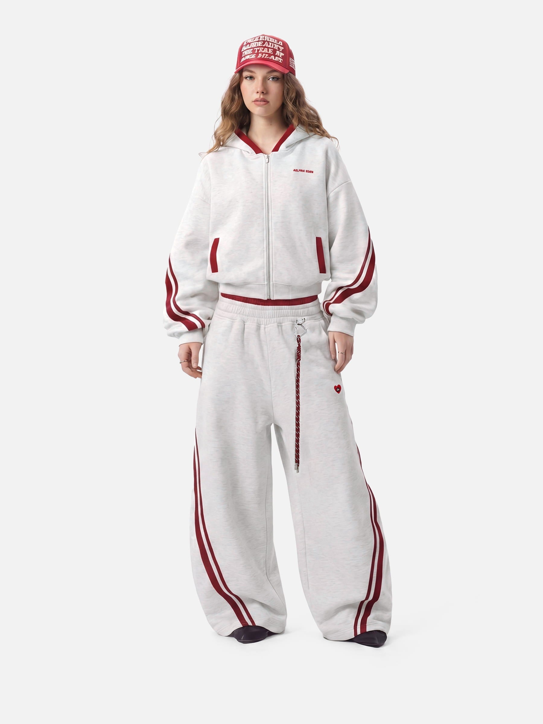 Aelfric Eden Boxy Contrast Stripe Zip Up Hoodie