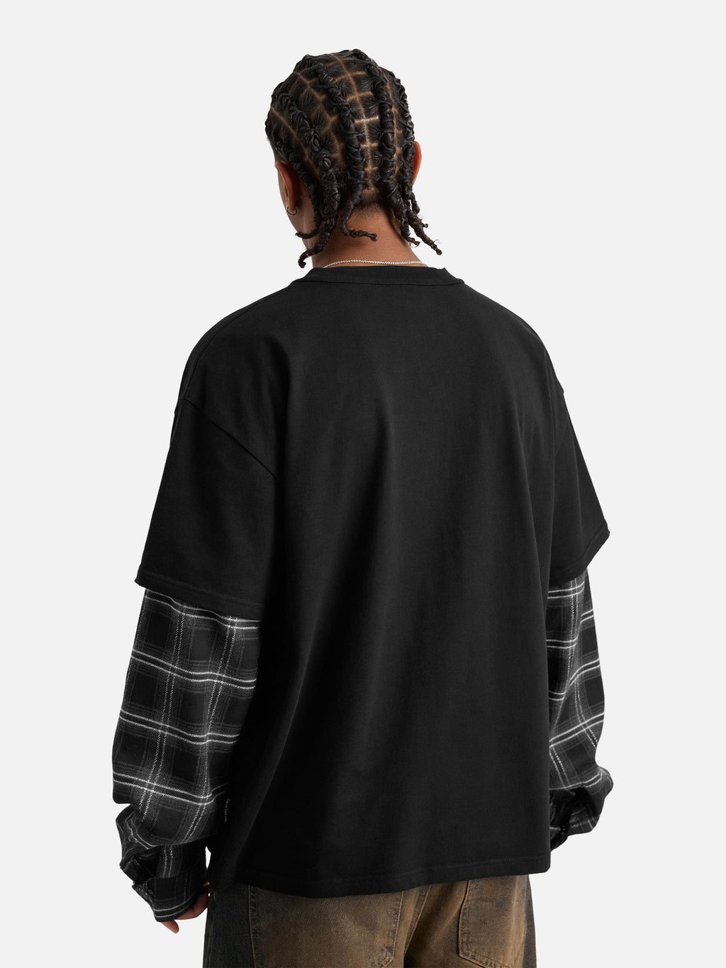 Aelfric Eden Plaid Layered Long Sleeve Tee