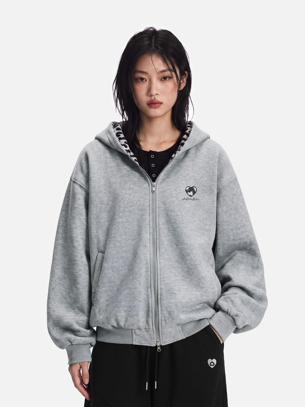 Aelfric Eden Reversible Leopard Zip Up Hoodie