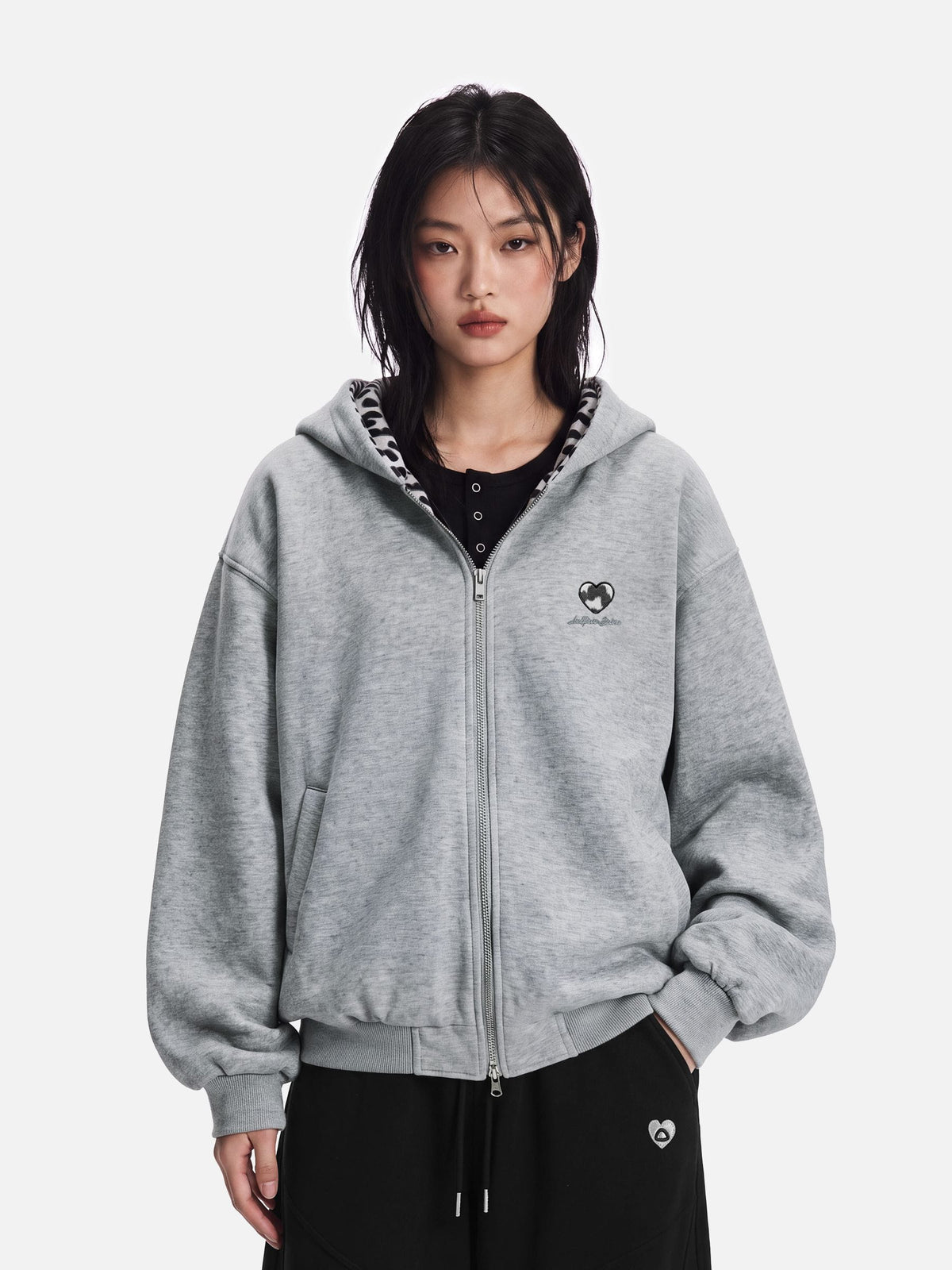 Aelfric Eden Reversible Leopard Zip Up Hoodie