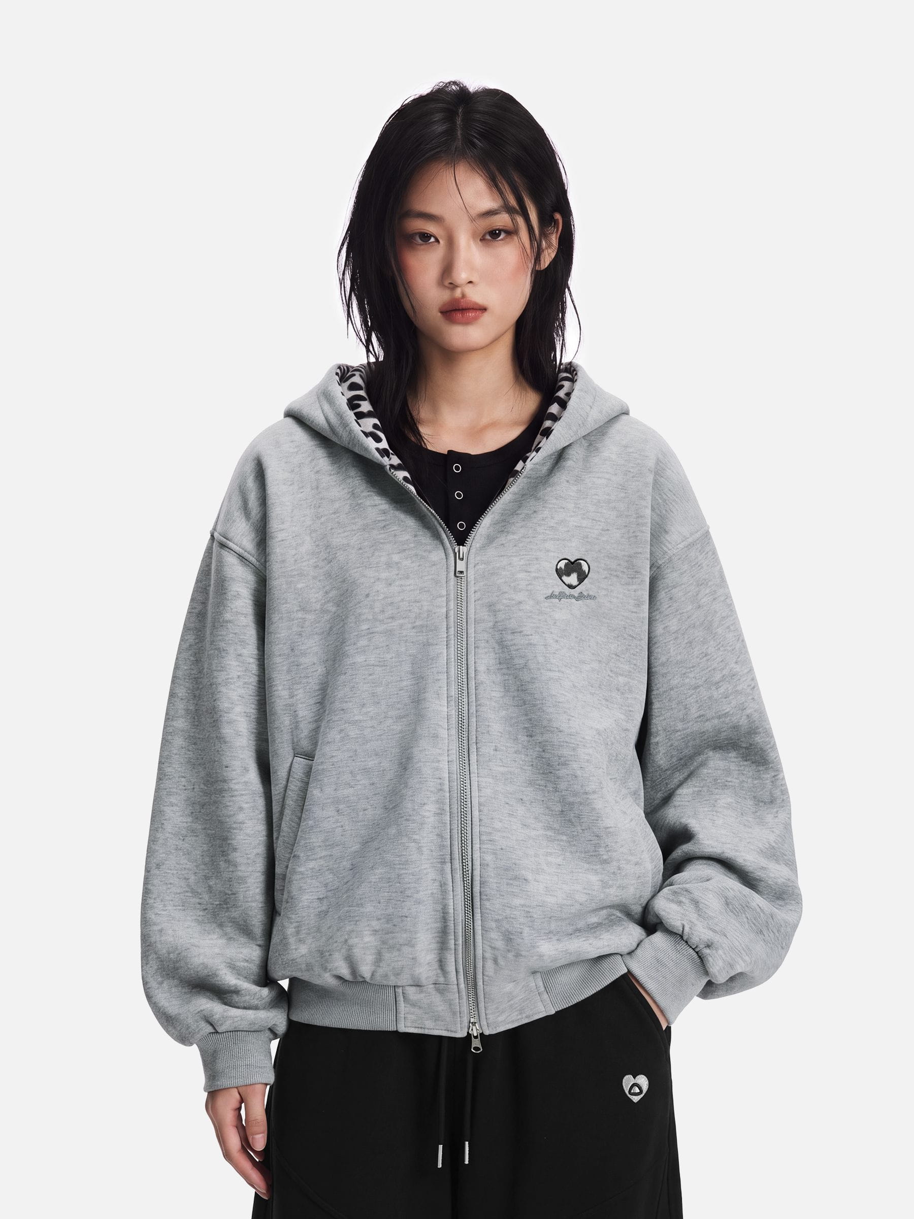 Aelfric Eden Reversible Leopard Zip Up Hoodie