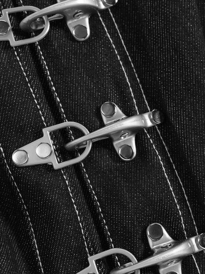 Aelfric Eden Metal Button Raw Baggy Barrel Jeans