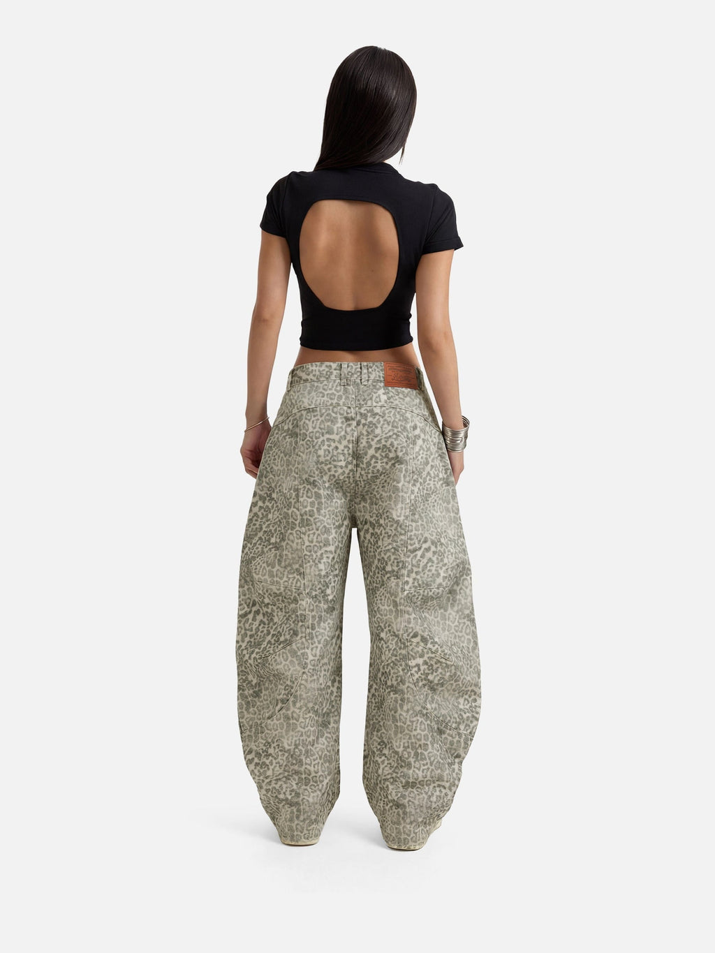 Aelfric Eden Baggy Barrel Leopard Jeans
