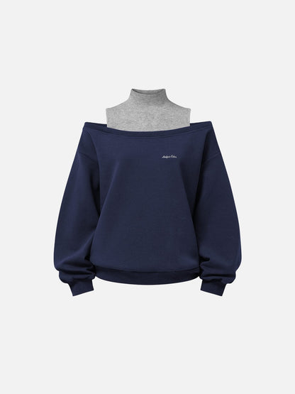 Aelfric Eden Boxy Layered Off-The-Shoulder Sweatshirt