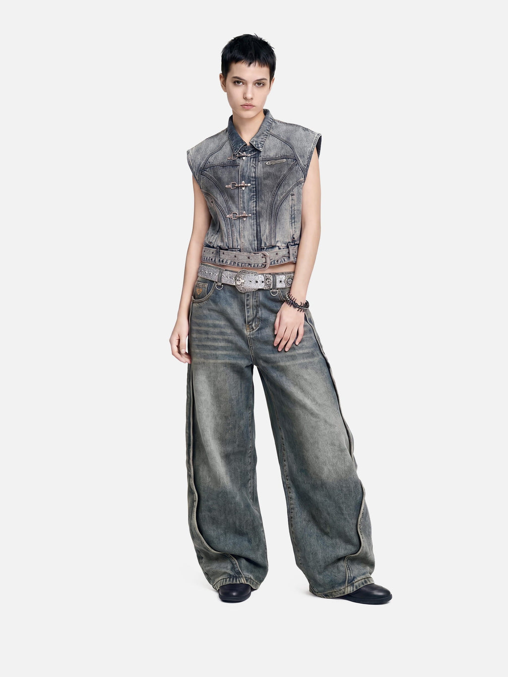 Aelfric Eden Super Boxy Fireman Clasp Denim Vest