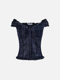 Aelfric Eden Plaid Off-The-Shoulder Tube Top