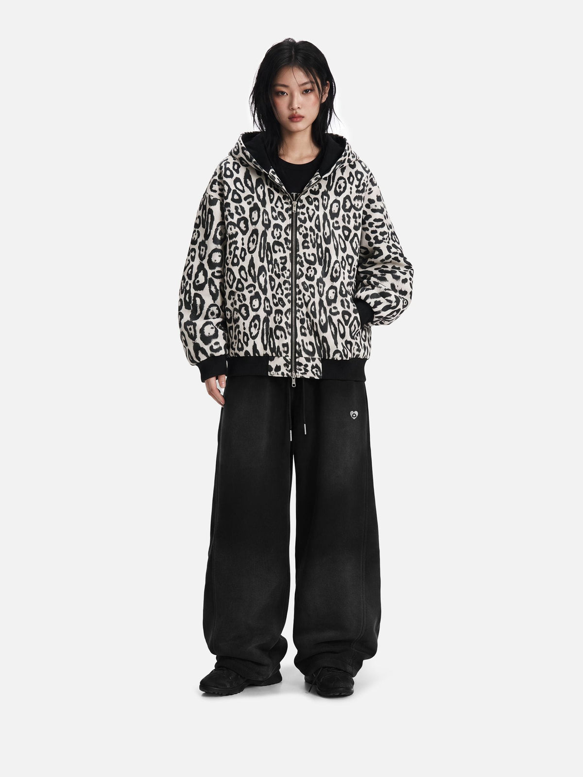 Aelfric Eden Reversible Leopard Zip Up Hoodie